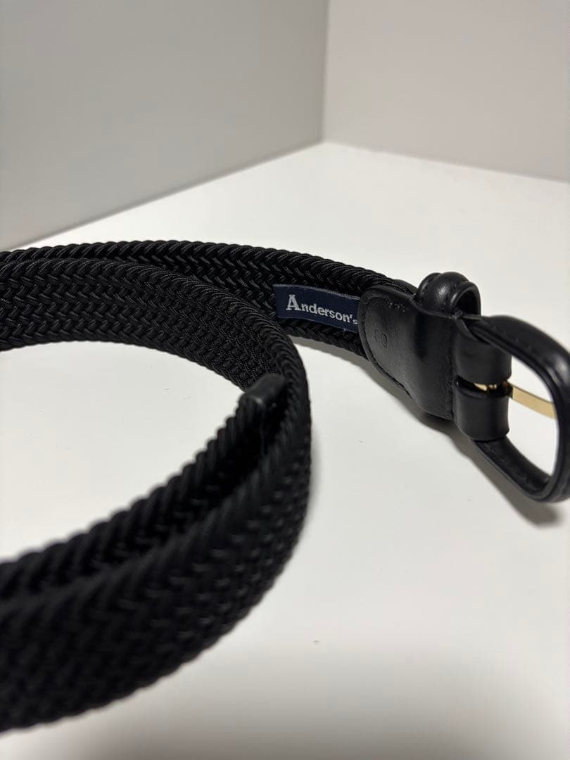 ANDERSONS メッシュベルト ブラック M