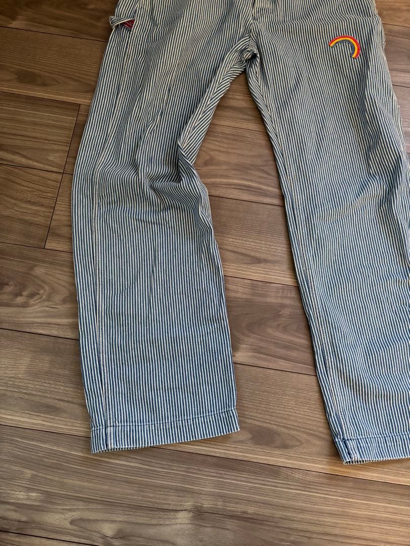 ビンテージヒステリックグラマーヒッコリーオーバーオール刺繍ワッペンストライプ