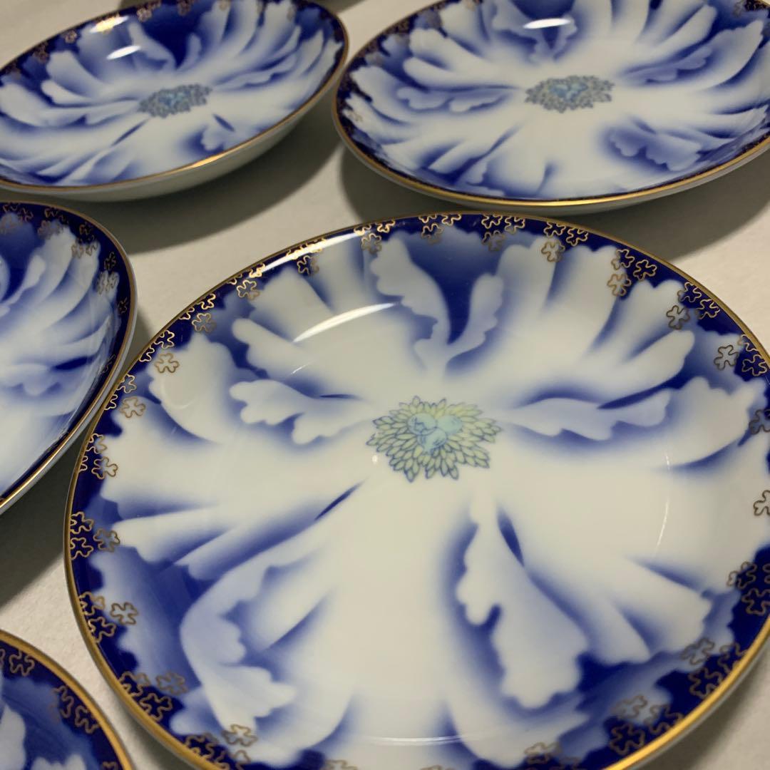 有田焼　宮内庁御用達　深川製磁　牡丹金ミル 中皿　14枚