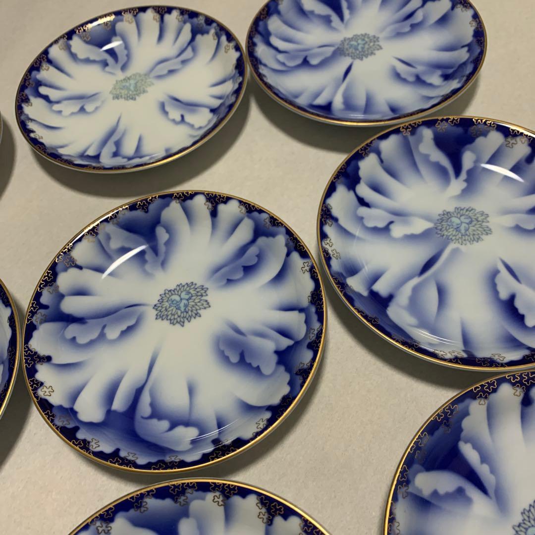 有田焼　宮内庁御用達　深川製磁　牡丹金ミル 中皿　14枚