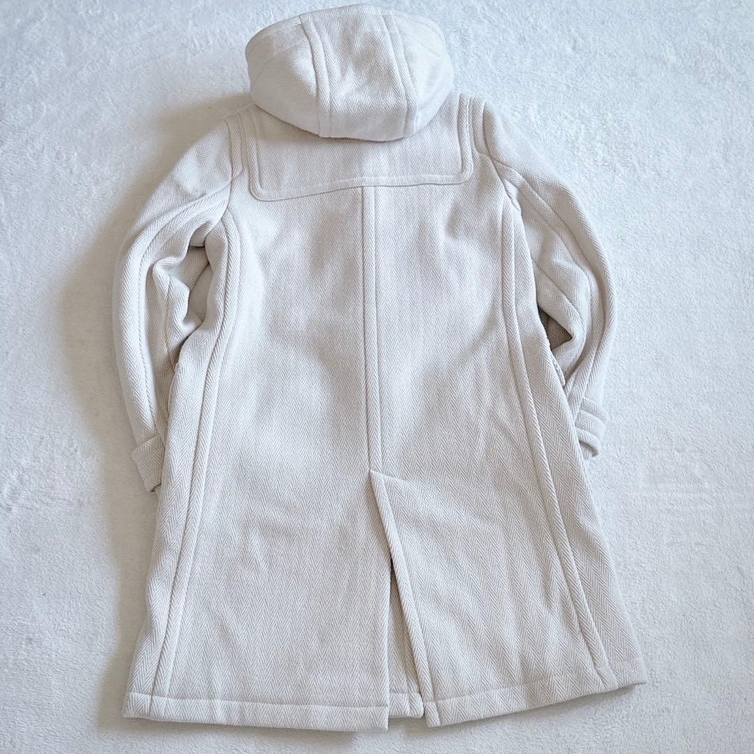 美品☆INED ヘリンボーン ダッフルコート アイボリー ロング ウール 日本製
