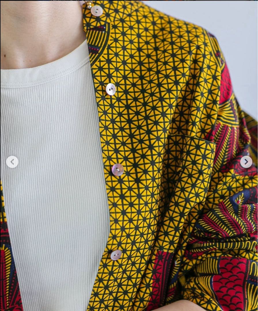 アフリカンバティックjua ドレスシャツコート バナナの王様