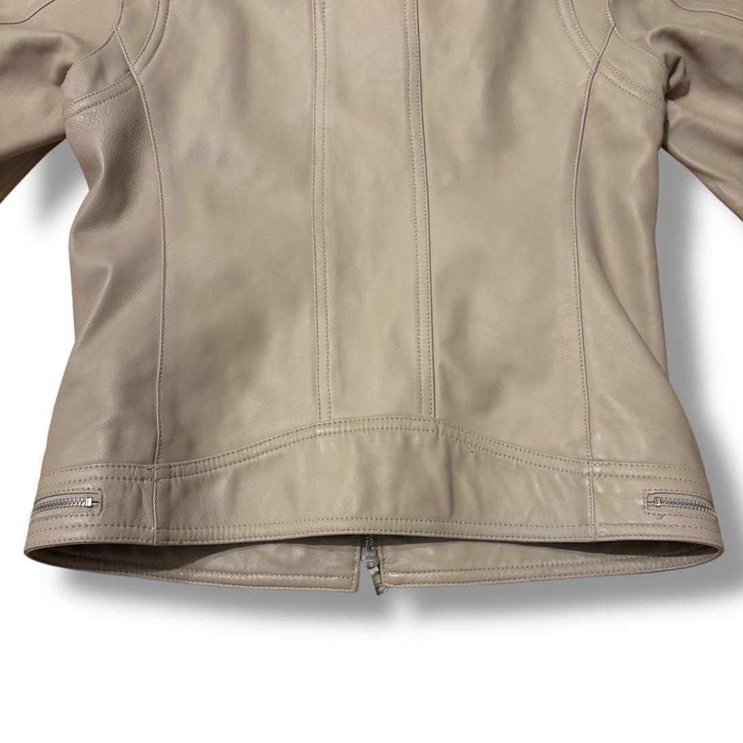 LOVELESS シングルライダース 羊革 ジャケット M アイボリー ベージュ