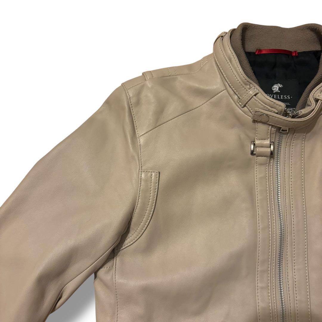 LOVELESS シングルライダース 羊革 ジャケット M アイボリー ベージュ