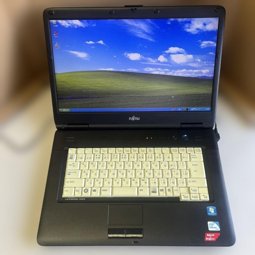 ☆格安美品☆Windows XP☆富士通15.6インチワイド大画面ノートPC☆
