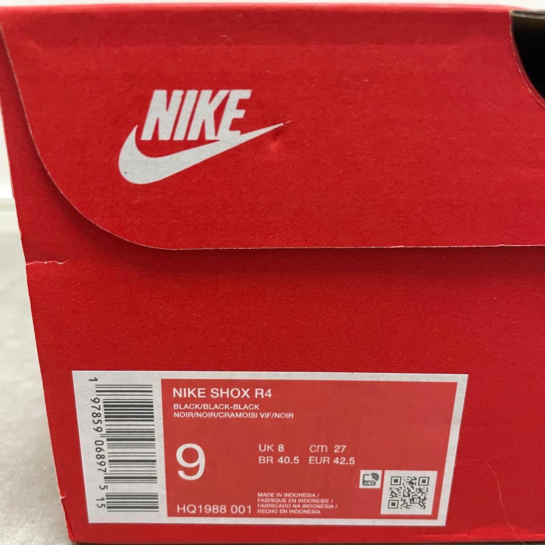 【未使用品】 NIKE SHOX R4 BLACK／27cm スニーカー