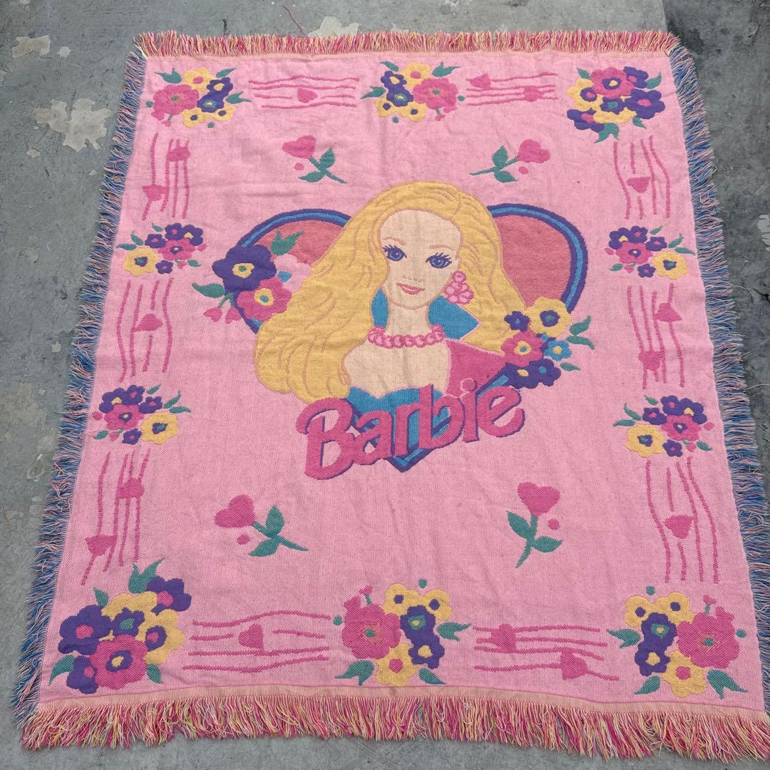 バービー　ブランケット　マルチカバー　ソファーカバー　ラグ　155x135