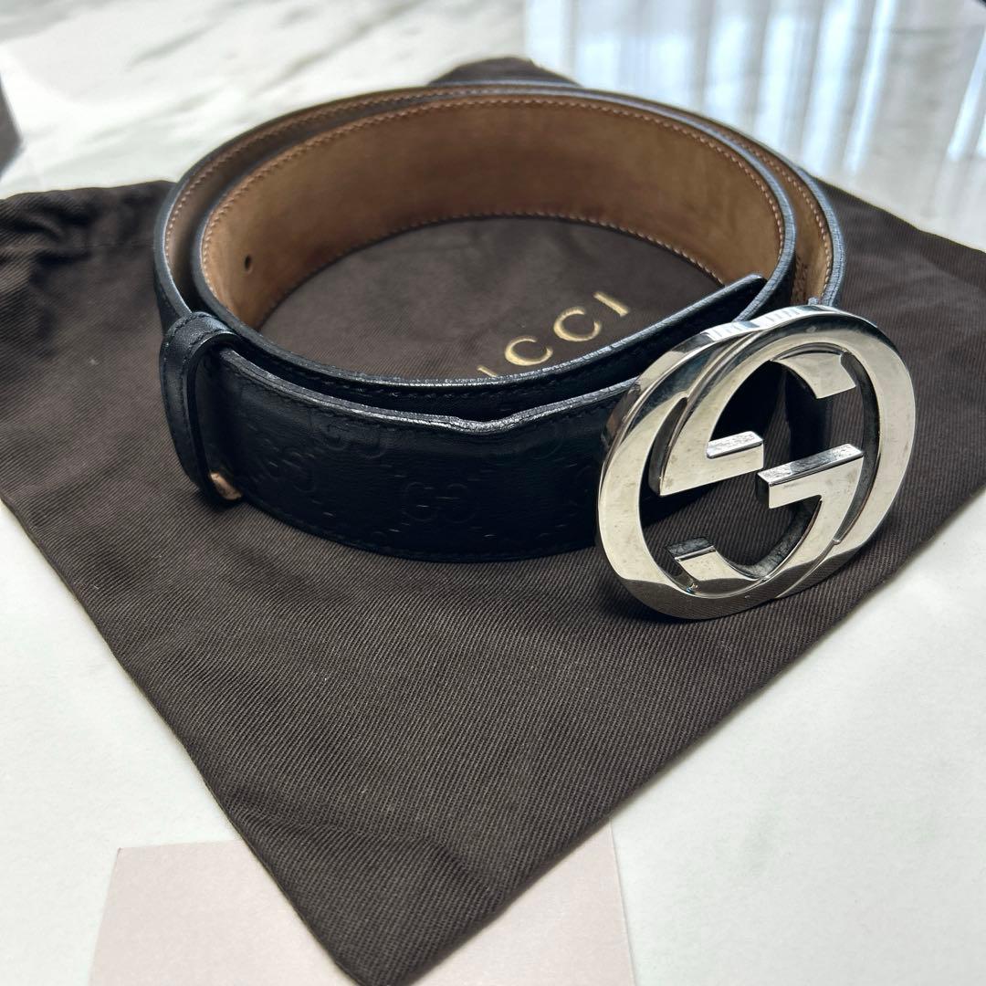 GUCCI ブラック　ベルト　85-34