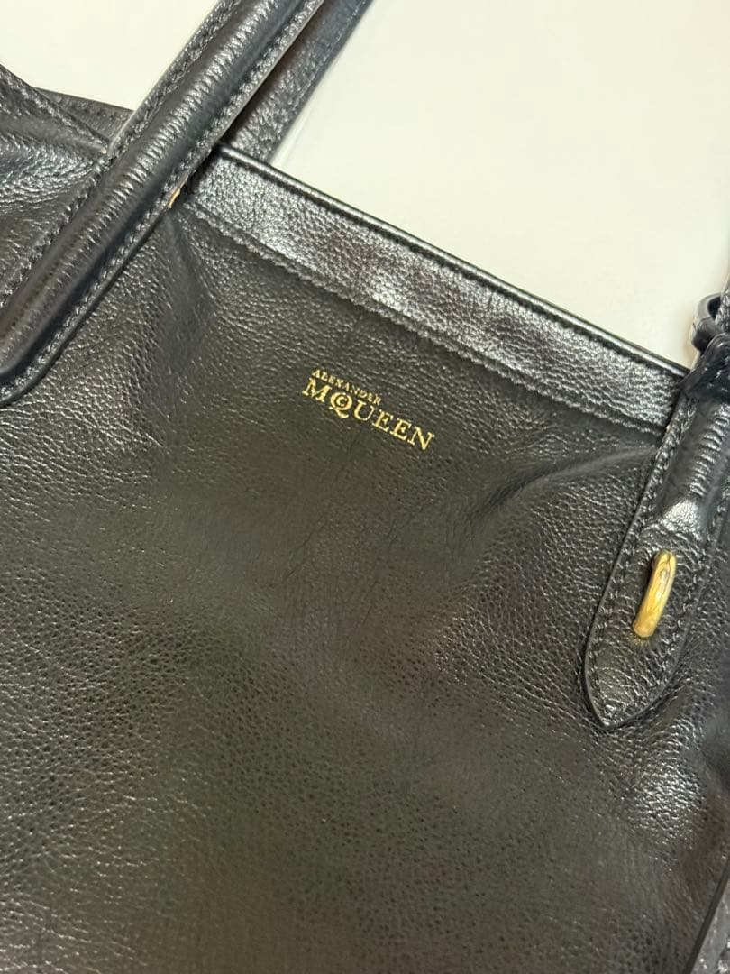 アレキサンダーマックイーン リアルレザー トートバッグ ブラック