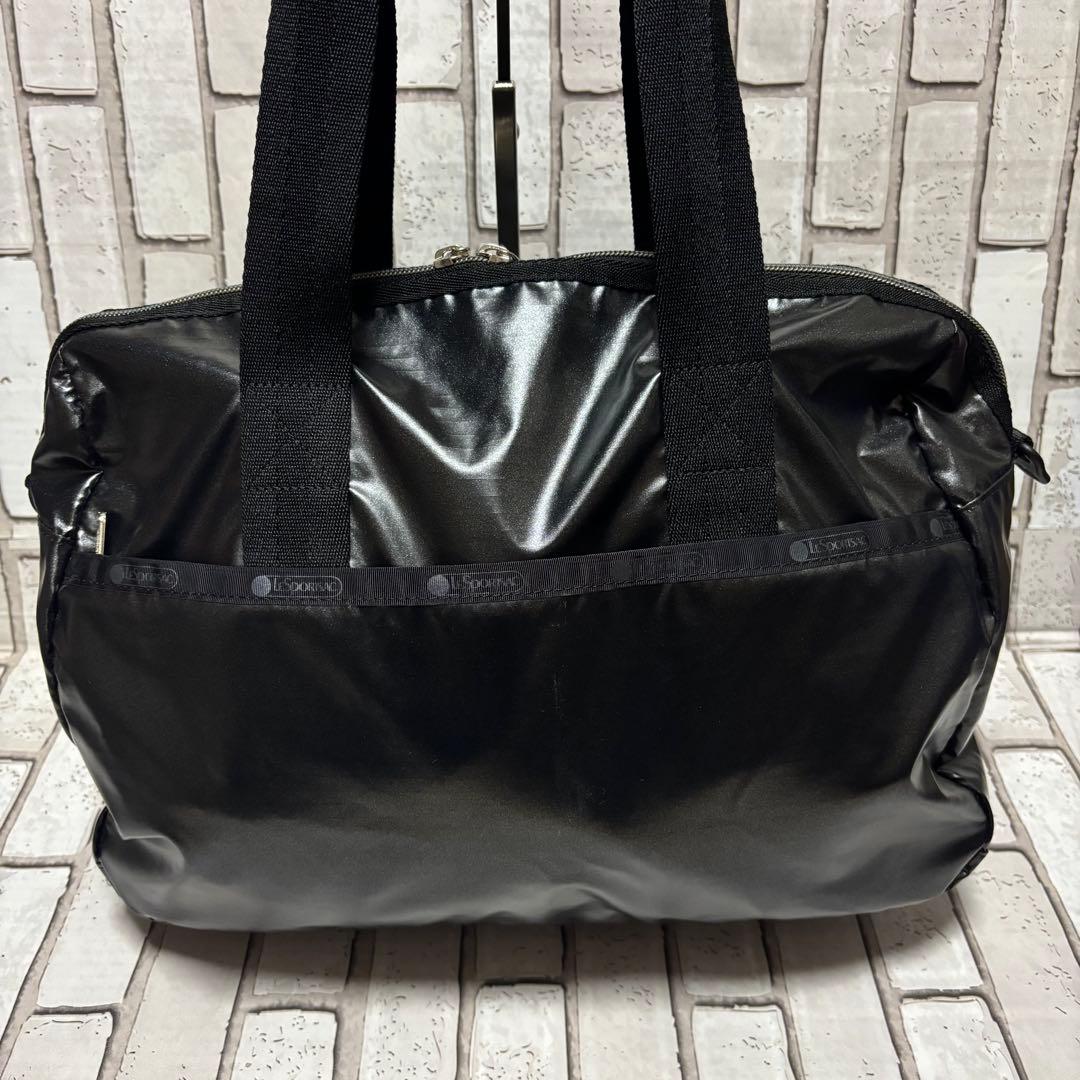 美品 レスポートサック ミニボストン 2way ショルダー ナイロン 黒色