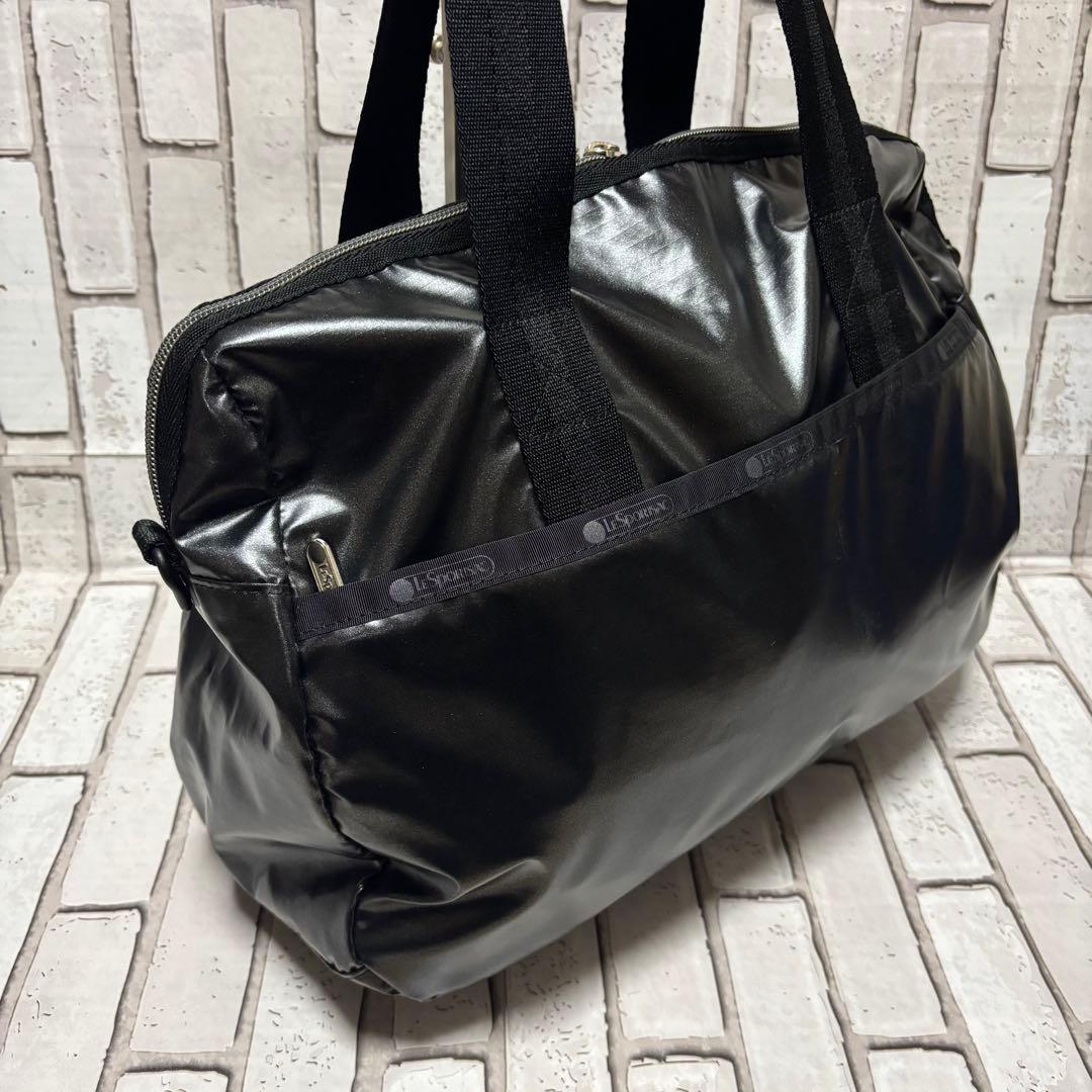 美品 レスポートサック ミニボストン 2way ショルダー ナイロン 黒色