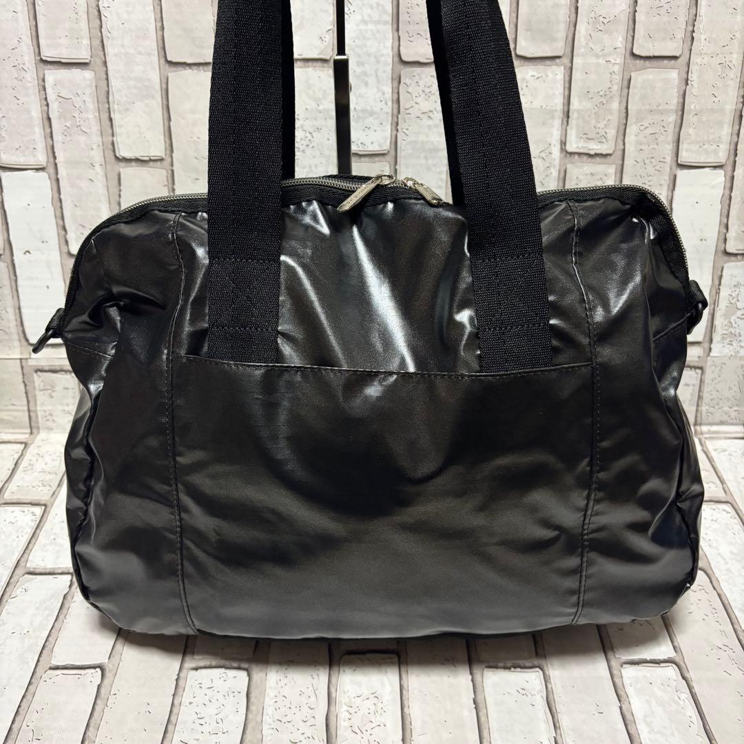 美品 レスポートサック ミニボストン 2way ショルダー ナイロン 黒色