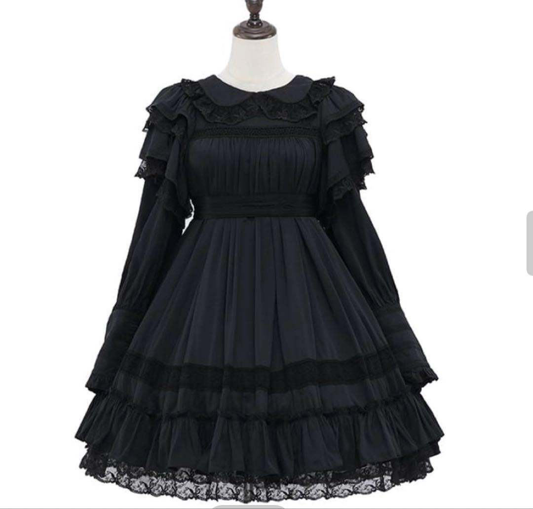 星箱works リリアンヌ姉妹ショート丈 ワンピース　ブラック