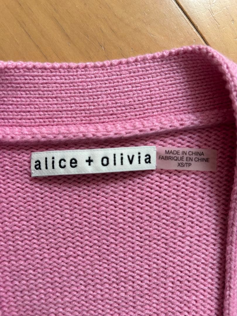 alice + olivia ピンクニットカーディガン