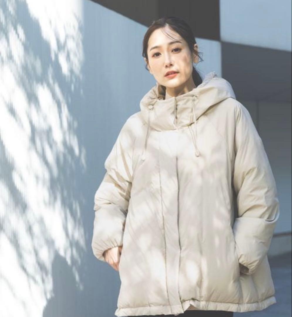 GLOBAL WORK エアリュクスダウンフードブルゾン　ベージュ　XL