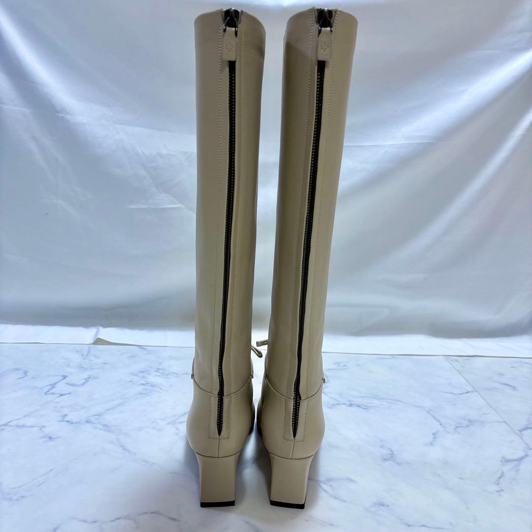 極美品 Loro Piana レザー ロングブーツ 23cm ベージュ 本革