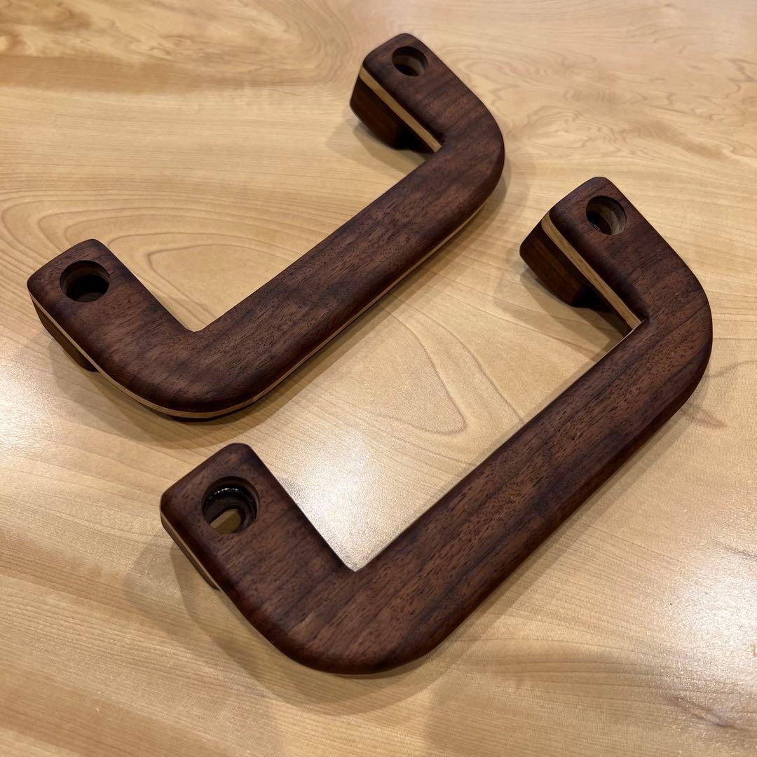 木製アシストグリップ(ウォルナット&チェスナット) ハイエース　Aピラー&頭上用