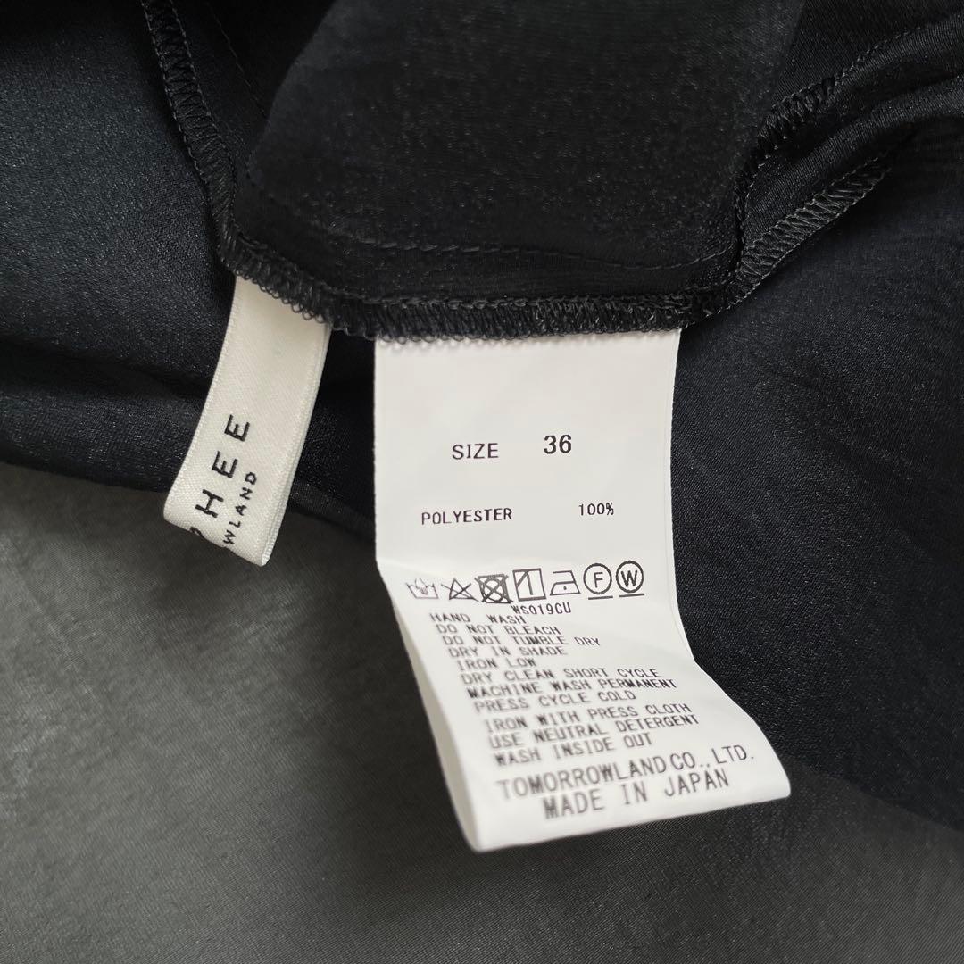 2025購入　新品　マカフィー　ソフトオーガンジーバンドカラーブラウス　ブラック