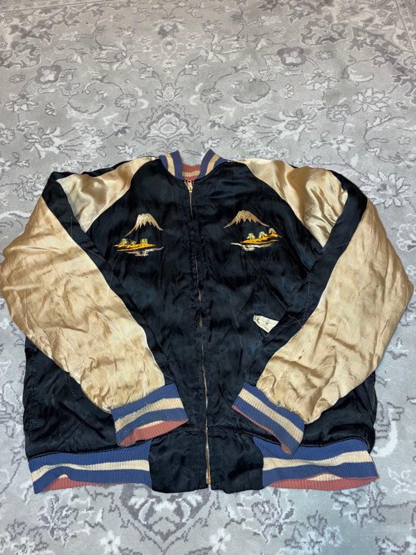 山*田様 50's スカジャン　真鍮YKK回転式　鷹×日本地図 リバーシブル