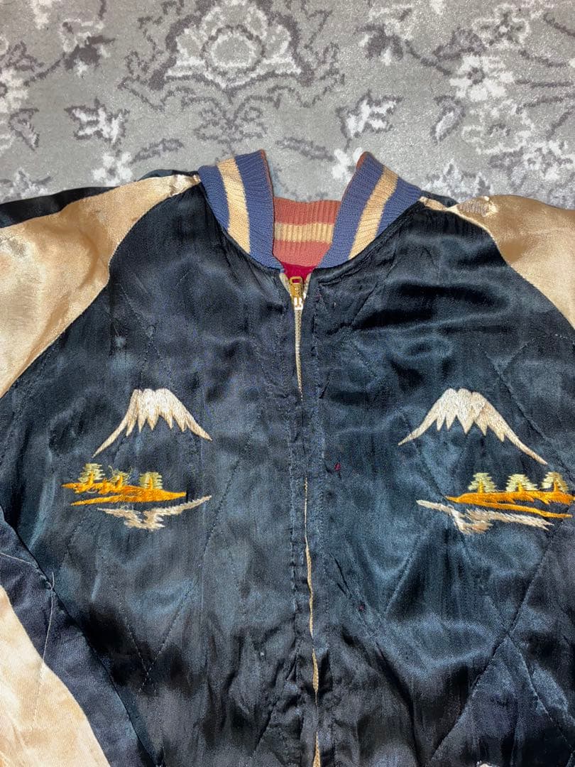 山*田様 50's スカジャン　真鍮YKK回転式　鷹×日本地図 リバーシブル