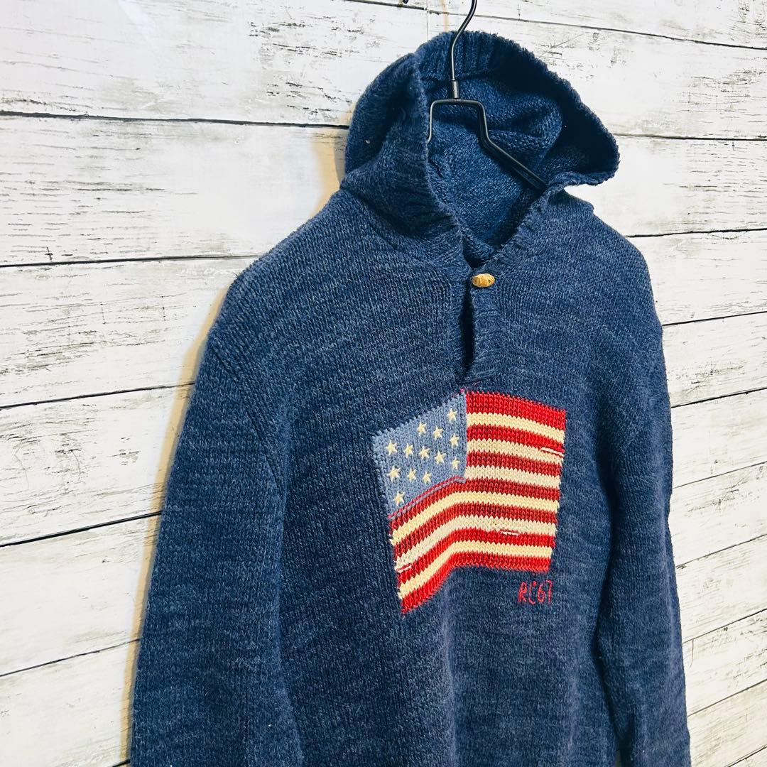 POLO RALPH LAUREN ラルフローレン フードニット 星条旗 XL