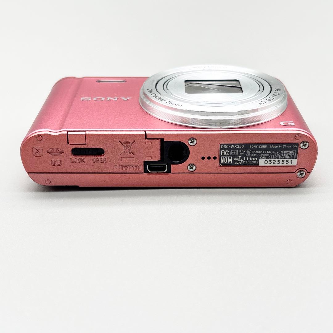 【動作品・Wi-Fi】サイバーショット DSC-WX350 コンデジ ピンク
