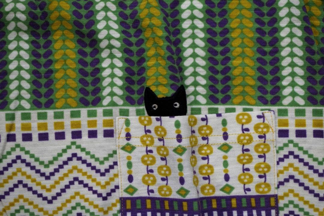 【新品】マタノアツコ/ワコール　春夏物パジャマ（LL)　ひょっこり黒猫