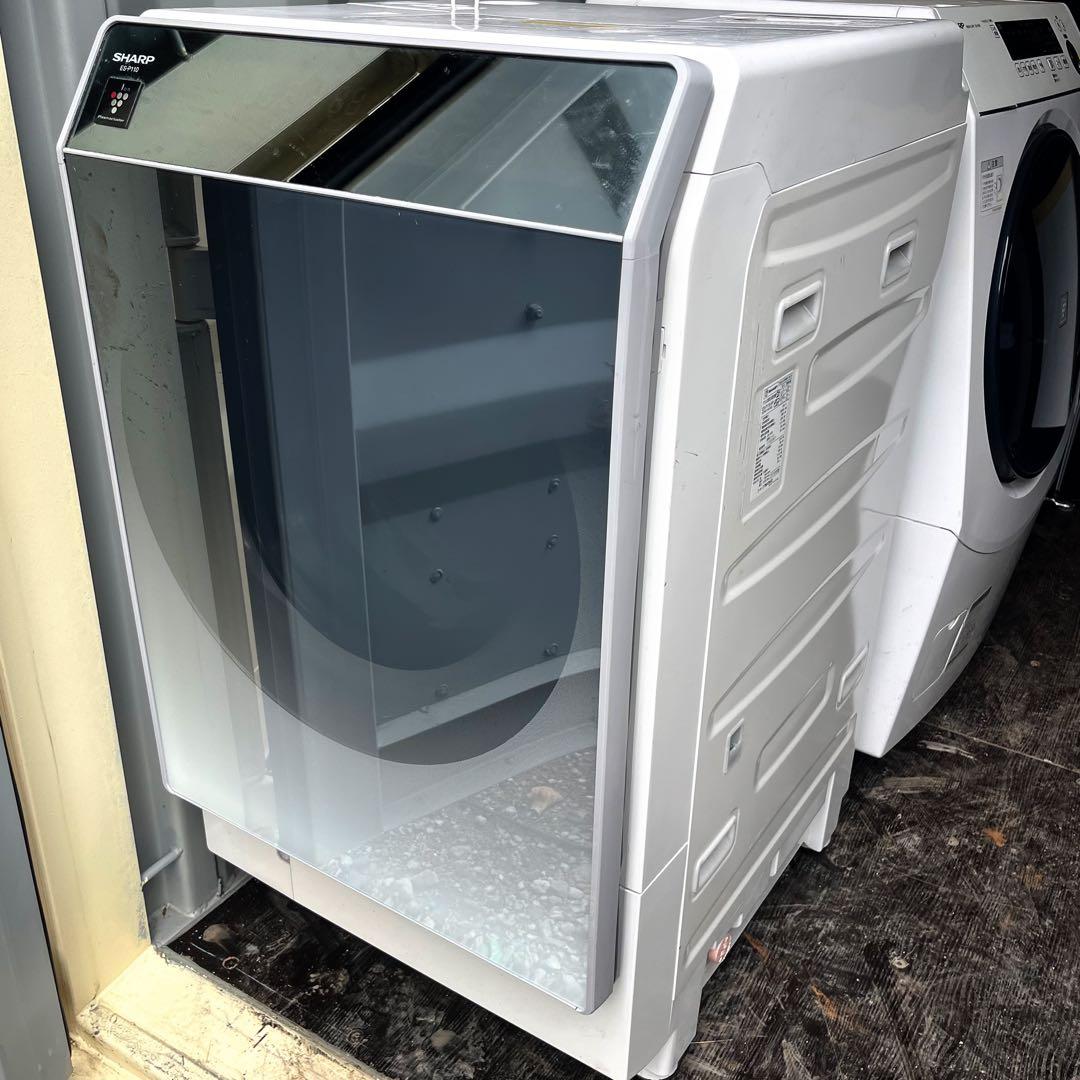 345取付無料！SHARP熱乾燥搭載 おしゃれミラーデザイン ドラム式洗濯機