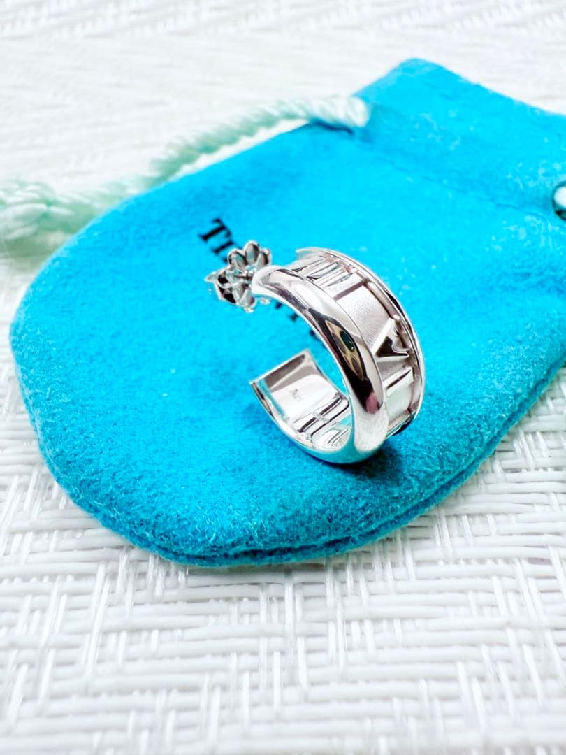 ティファニー　アトラス　フープスタッドピアス　片耳　磨き済み　925 ピアス