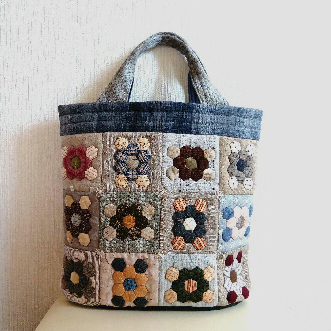パッチワークキルトのトートバッグ(ハンドメイド)