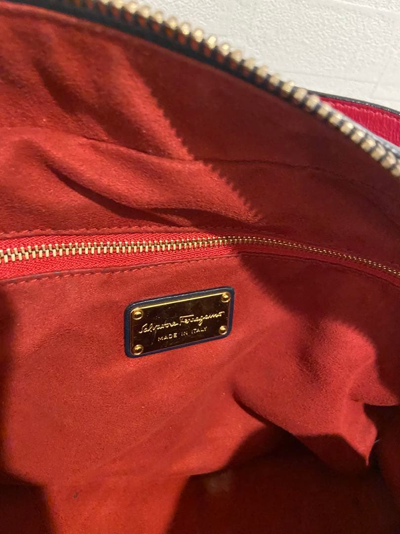 フェラガモSalvatoreFerragamoレアバイカラーボストンバッグ