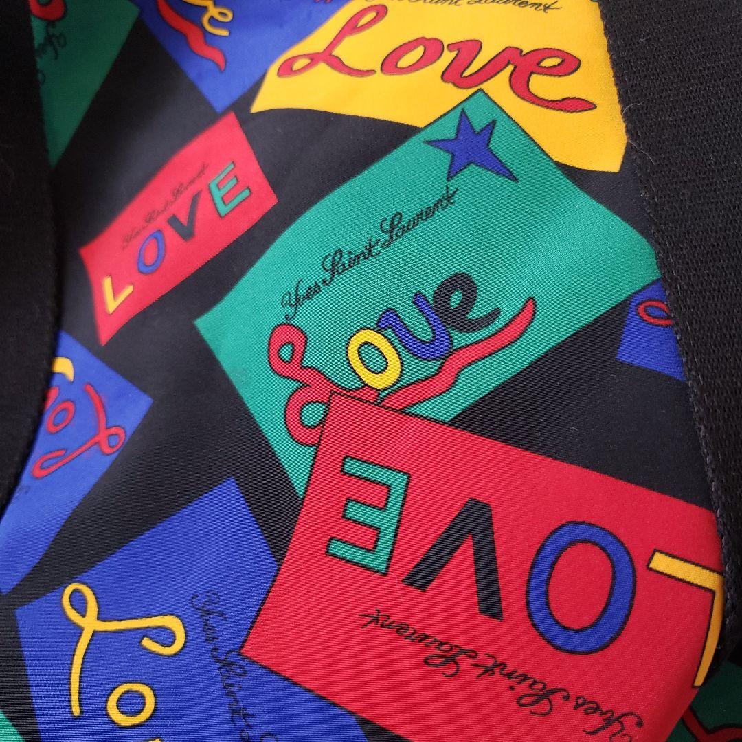 美品 サンローラン ドラムバック LOVE柄 ヴィンテージ ゴールド金具