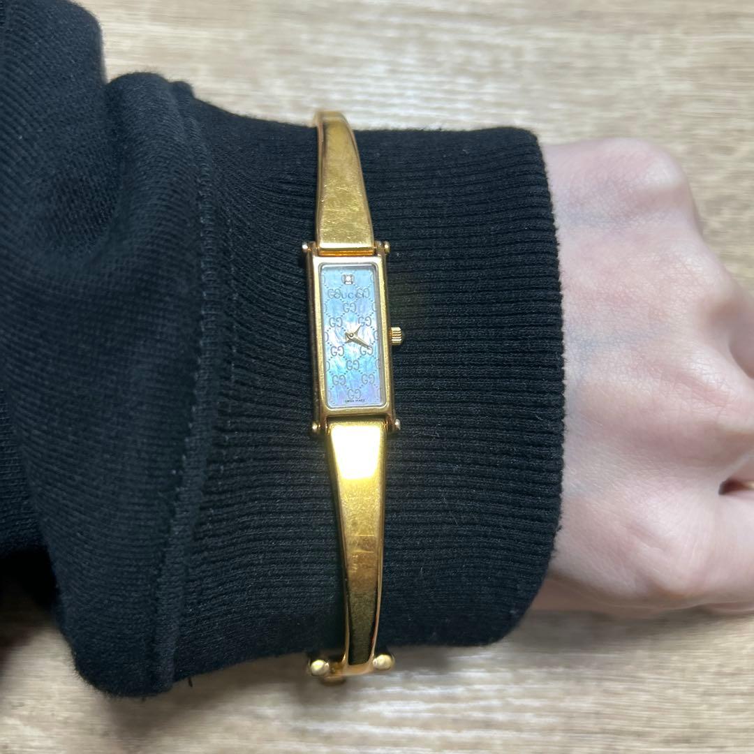 稼働品 GUCCI グッチ バングルウォッチ 1500L ゴールド