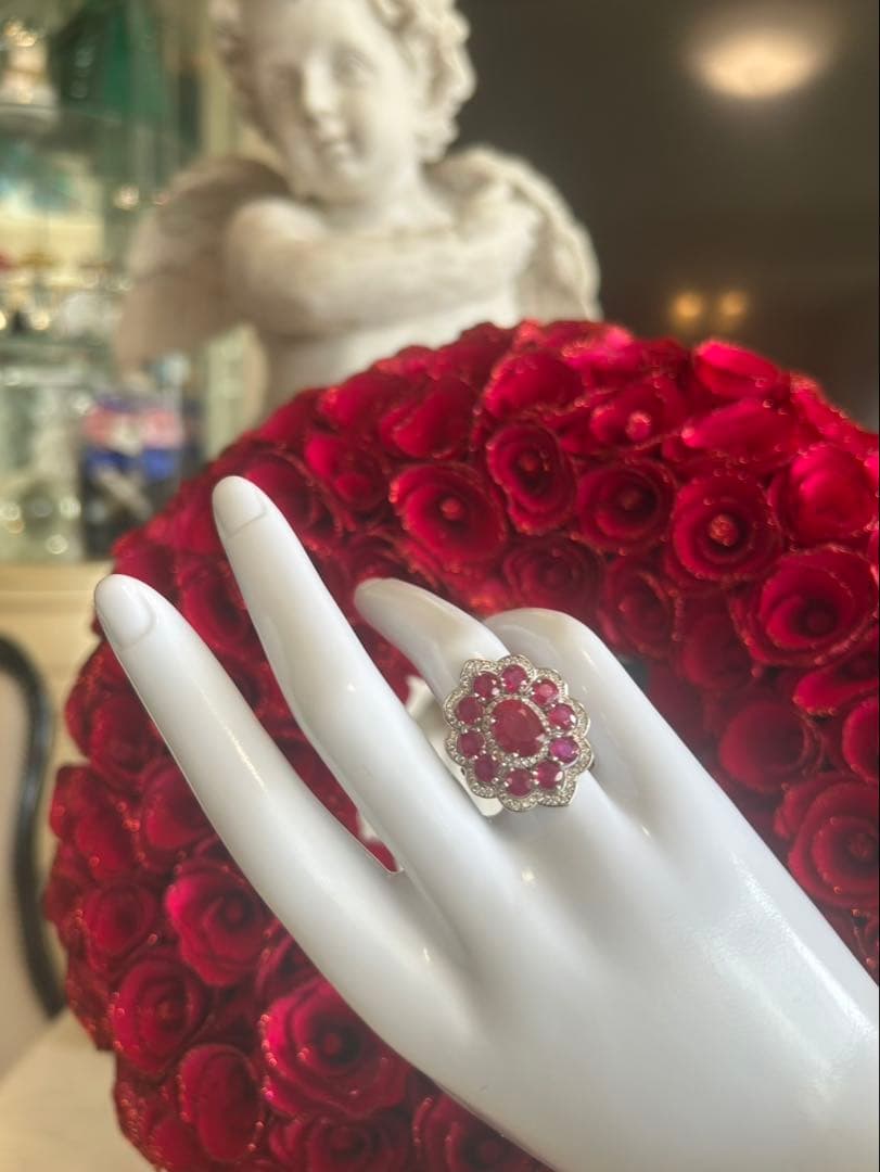 ☆*ね様 天然石ルビーデザインリング＆ネックレスのサイズ限定セット13号