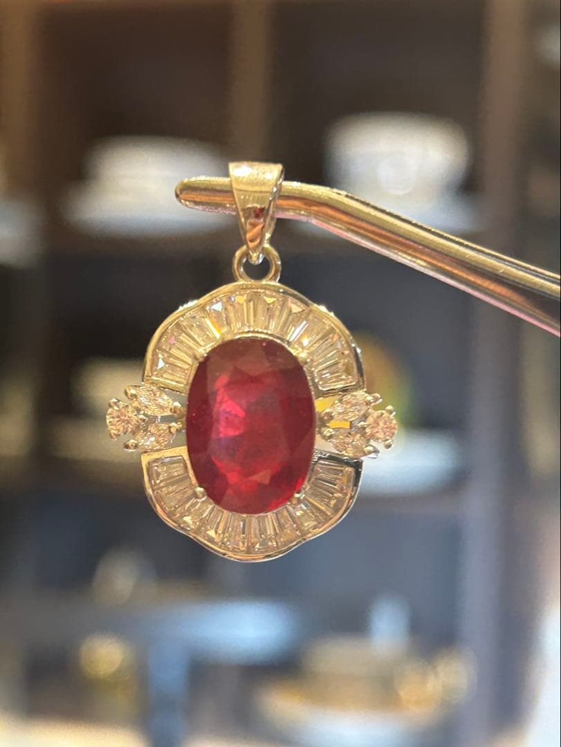 ☆*ね様 天然石ルビーデザインリング＆ネックレスのサイズ限定セット13号