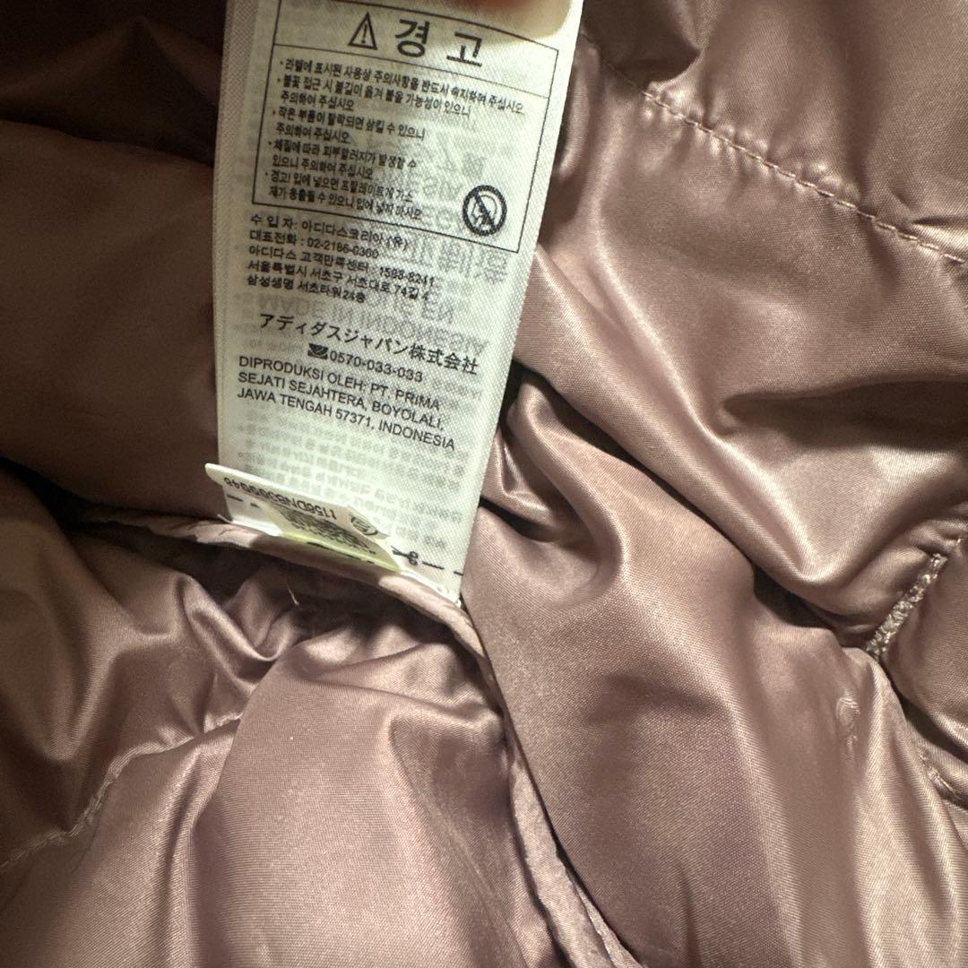 adidas ダウンジャケット　ピンク　Mサイズ