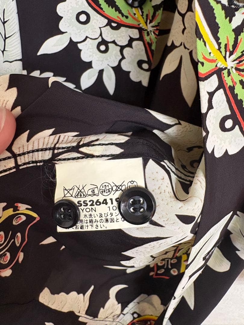 SUN SURF 花柄ギター長袖シャツ 16-16 1/2