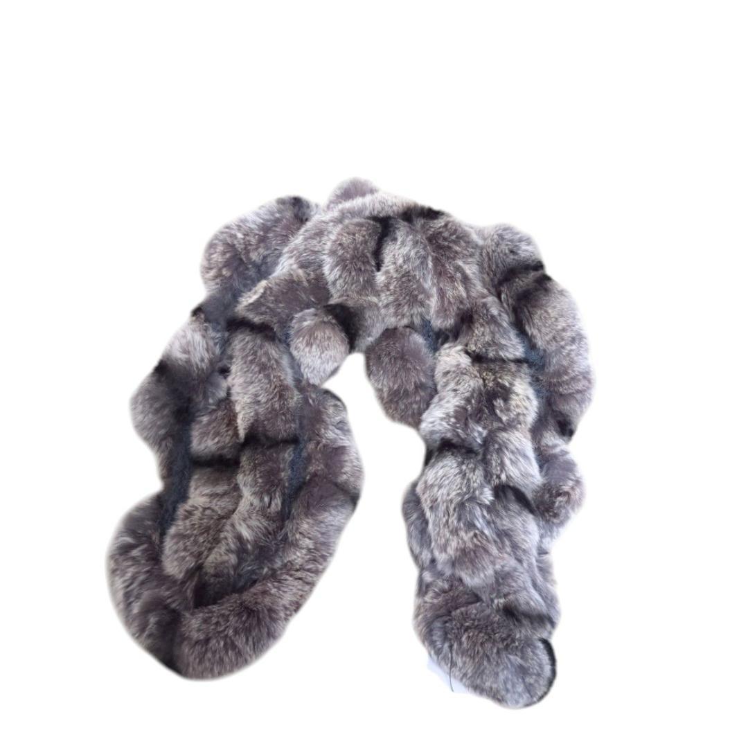 レッキスファー マフラー 未使用タグ付 グレー イタリー製 高級