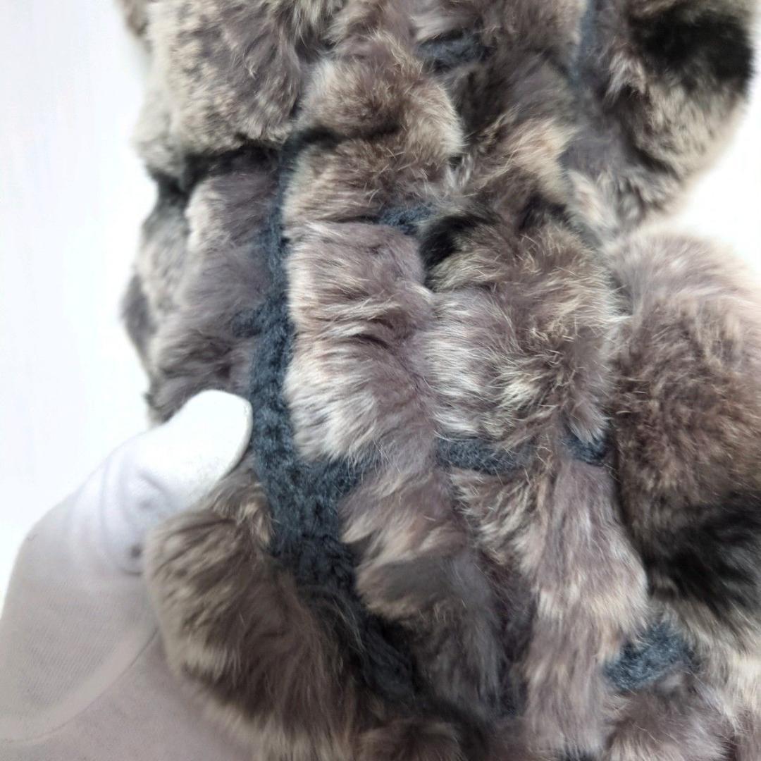 レッキスファー マフラー 未使用タグ付 グレー イタリー製 高級