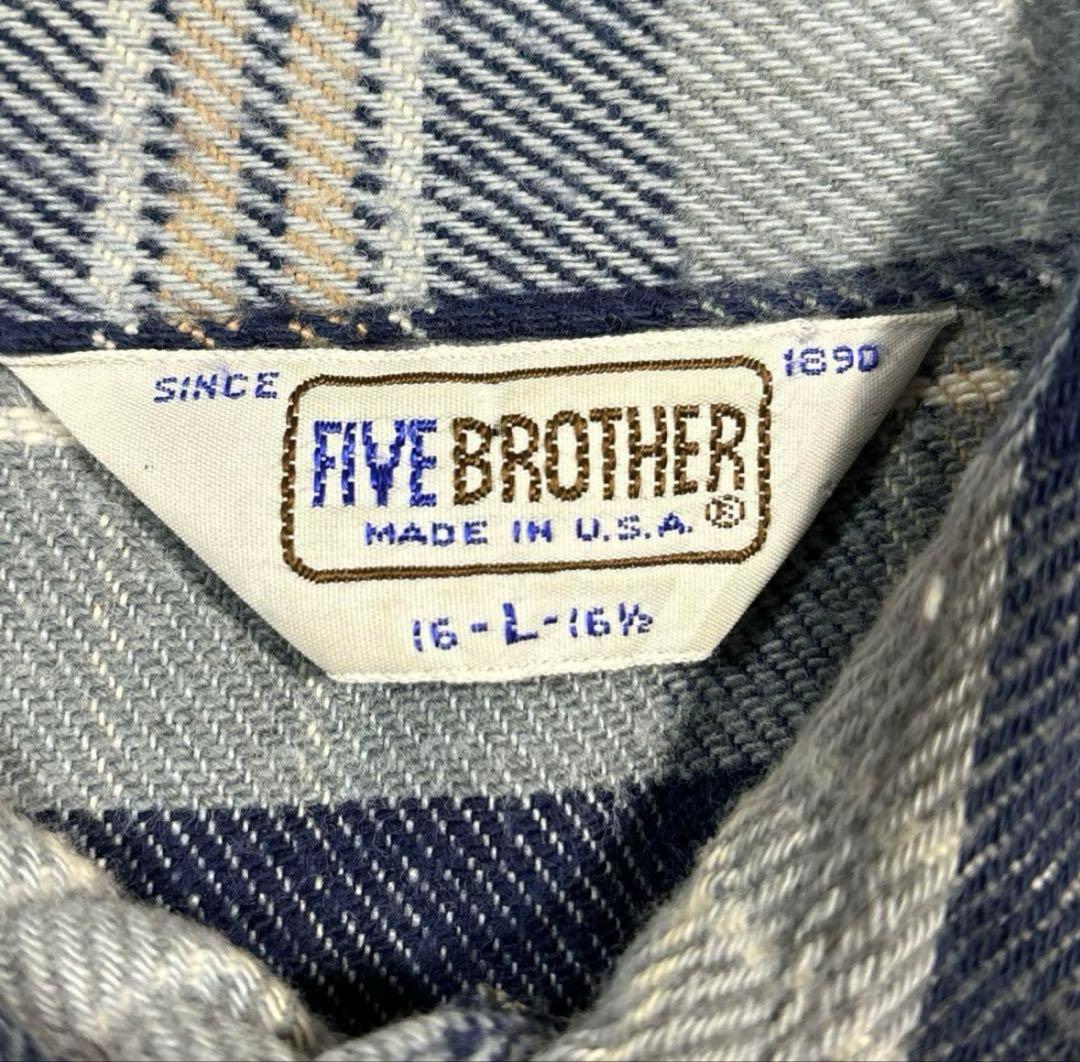 80年代FIVE BROTHER HEAVY FLANNEL WORK SHIR