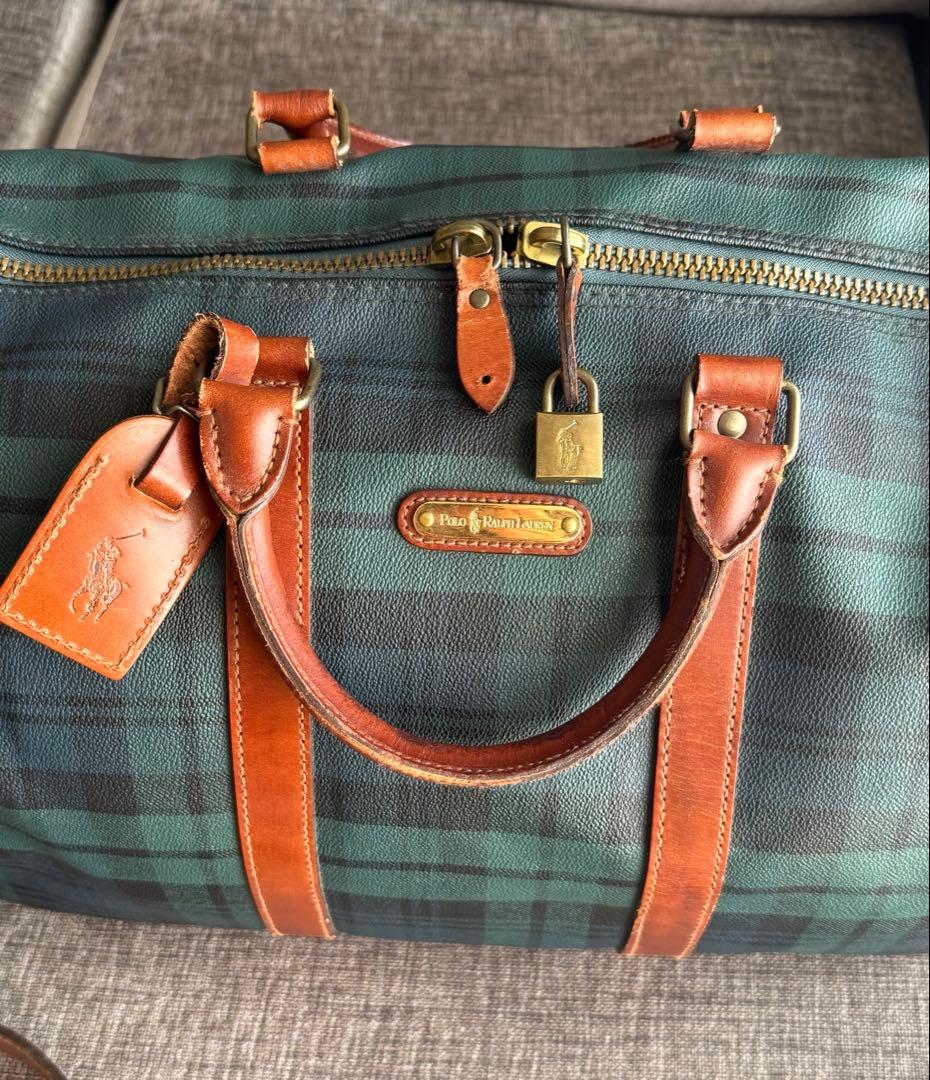 ポロラルフローレン ボストンバッグ チェック ２WAY ヴィンテージ