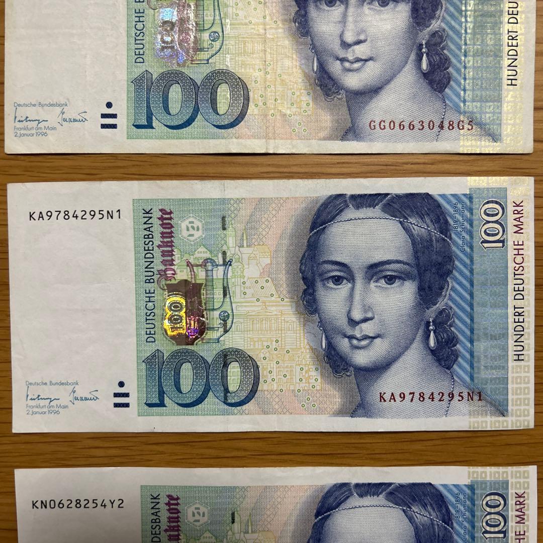 【旧紙幣】ドイツマルク 100マルク 音楽デザイン　***即購入可能 4枚セット