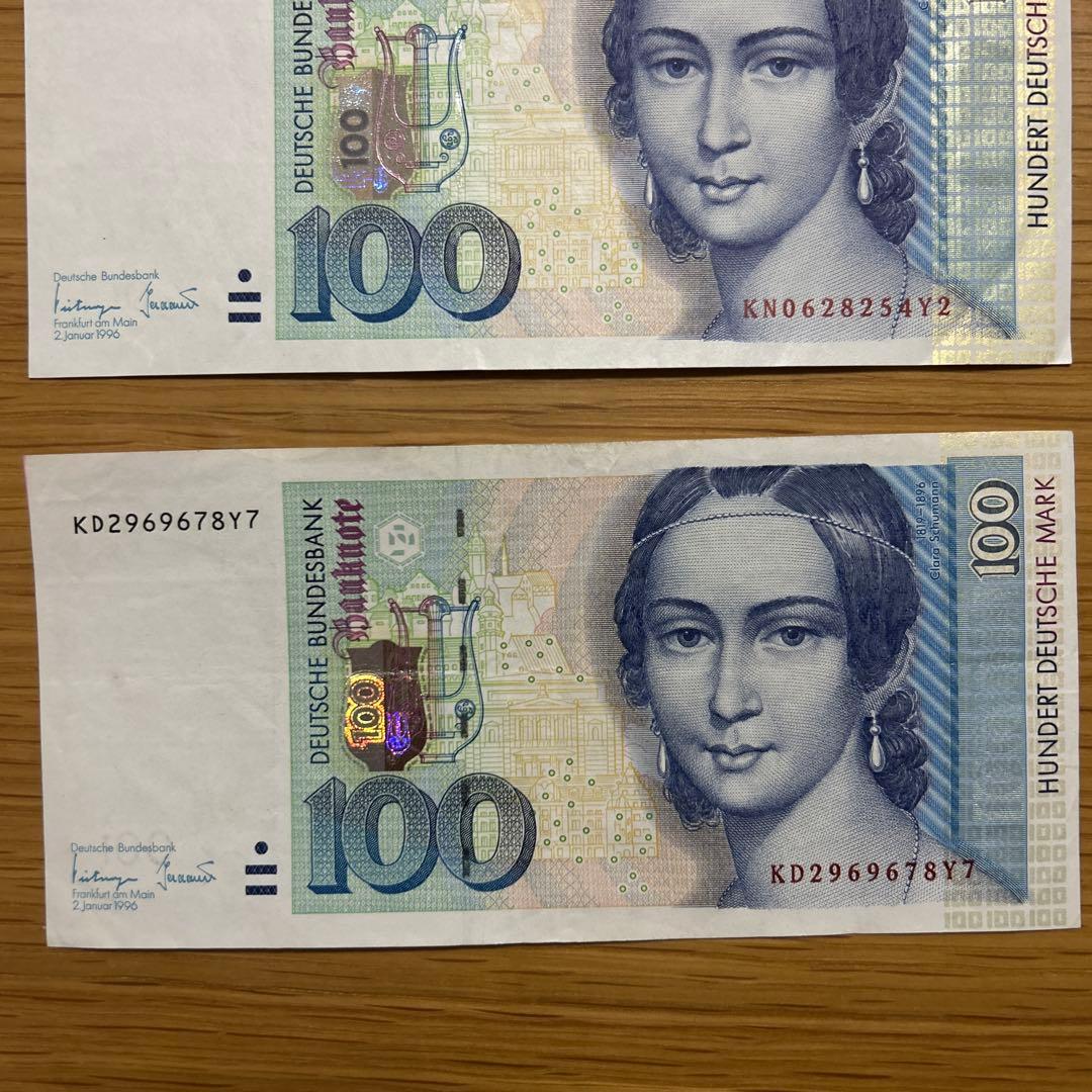 【旧紙幣】ドイツマルク 100マルク 音楽デザイン　***即購入可能 4枚セット