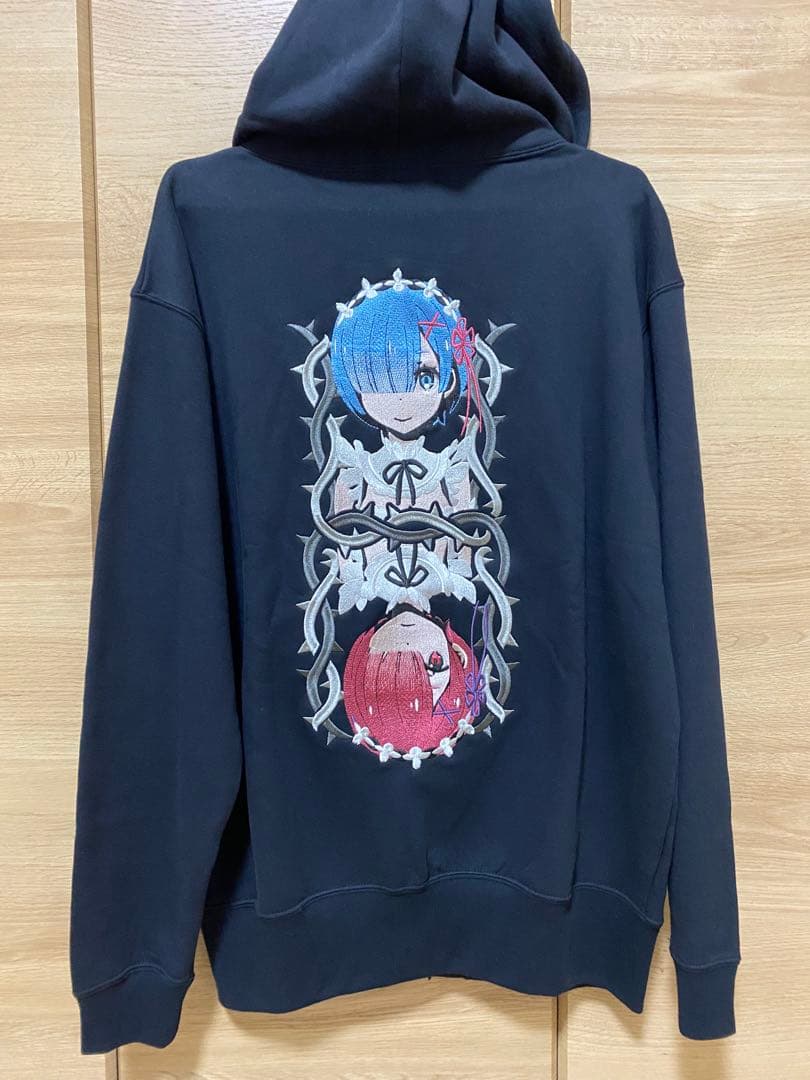 レム＆ラム刺繍パーカー (Re:ゼロから始める異世界生活) 試着のみ　Lサイズ