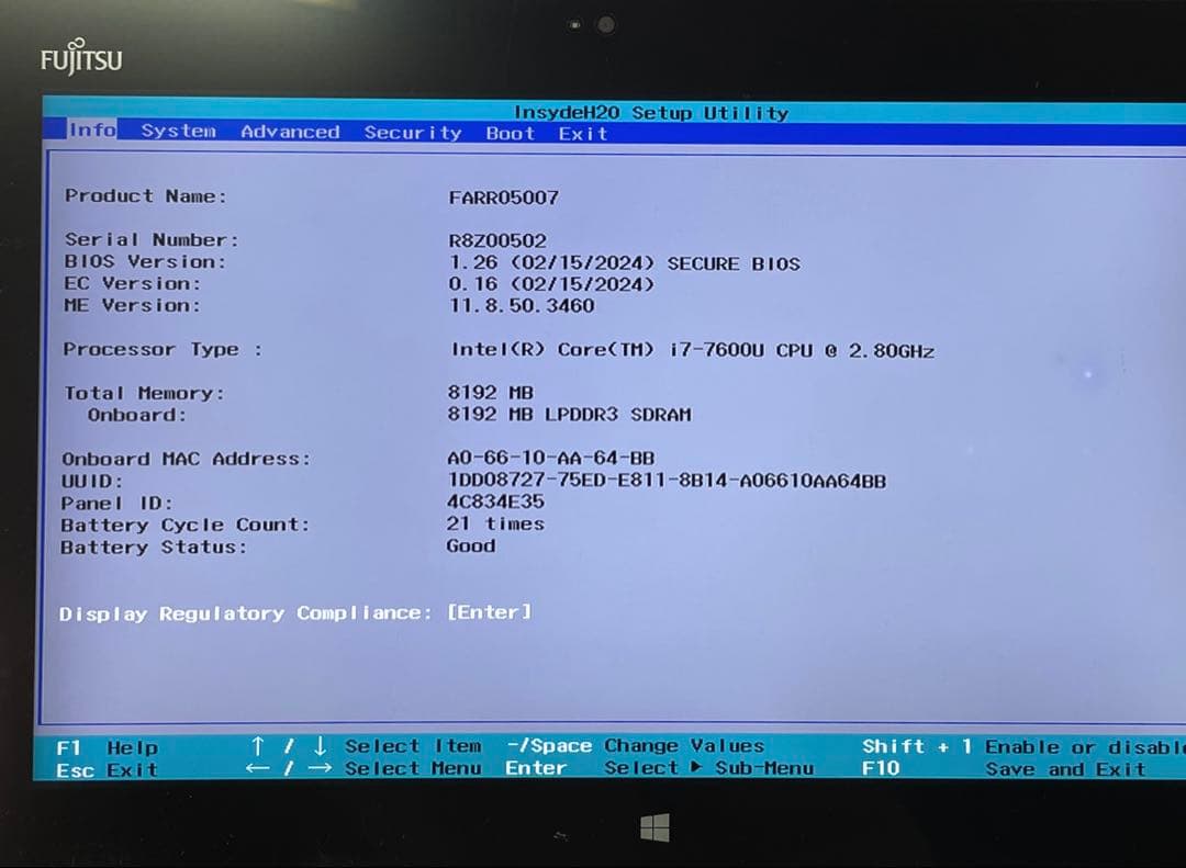 ARROWS Tab R727/R i7-7600U 128GB メモリー8GB