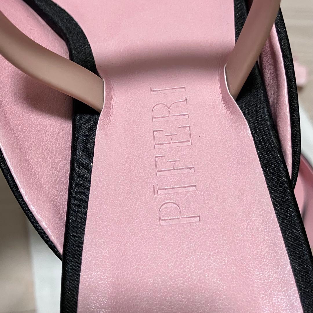 【美品】PIFERI フラット　サンダル　クリスタル　ビジュー　ビーガン　40