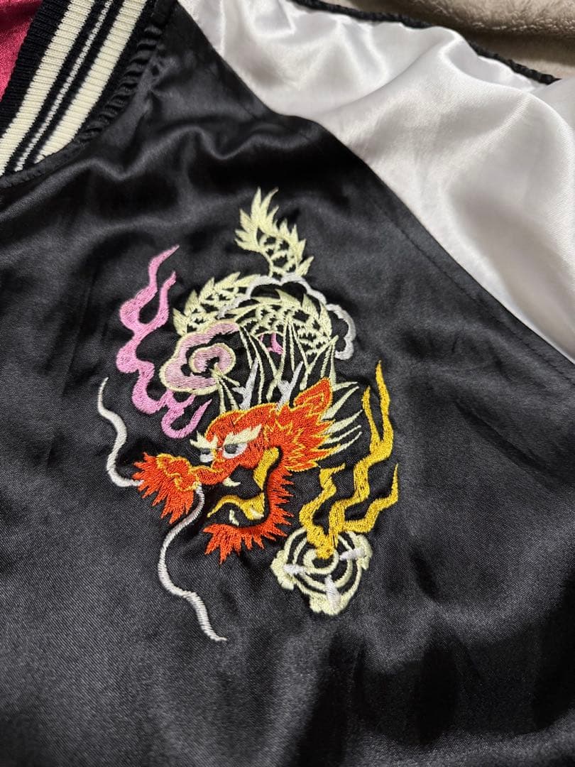 ２面用 HUMBER 虎 龍 富士 日本限定 スカジャン vintage サテン