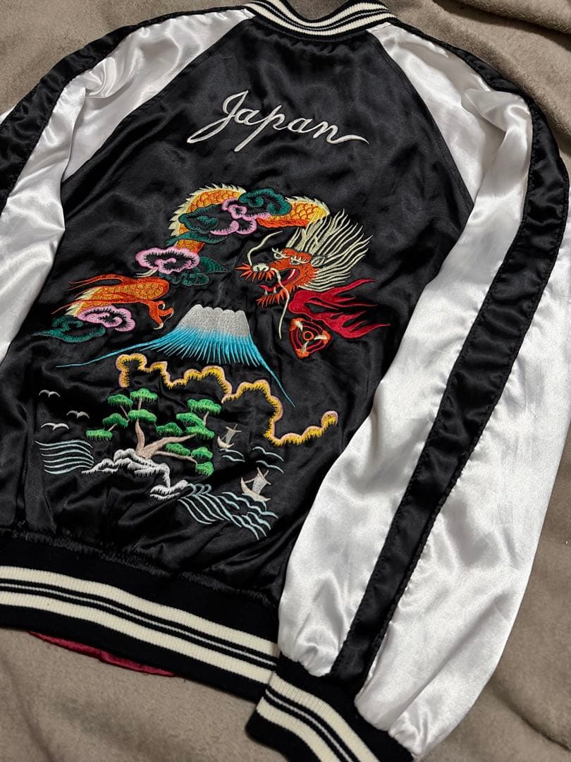 ２面用 HUMBER 虎 龍 富士 日本限定 スカジャン vintage サテン