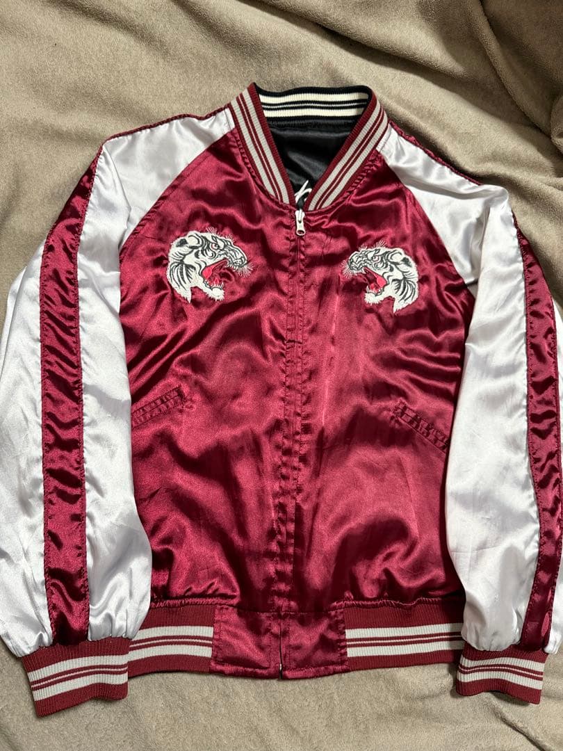 ２面用 HUMBER 虎 龍 富士 日本限定 スカジャン vintage サテン