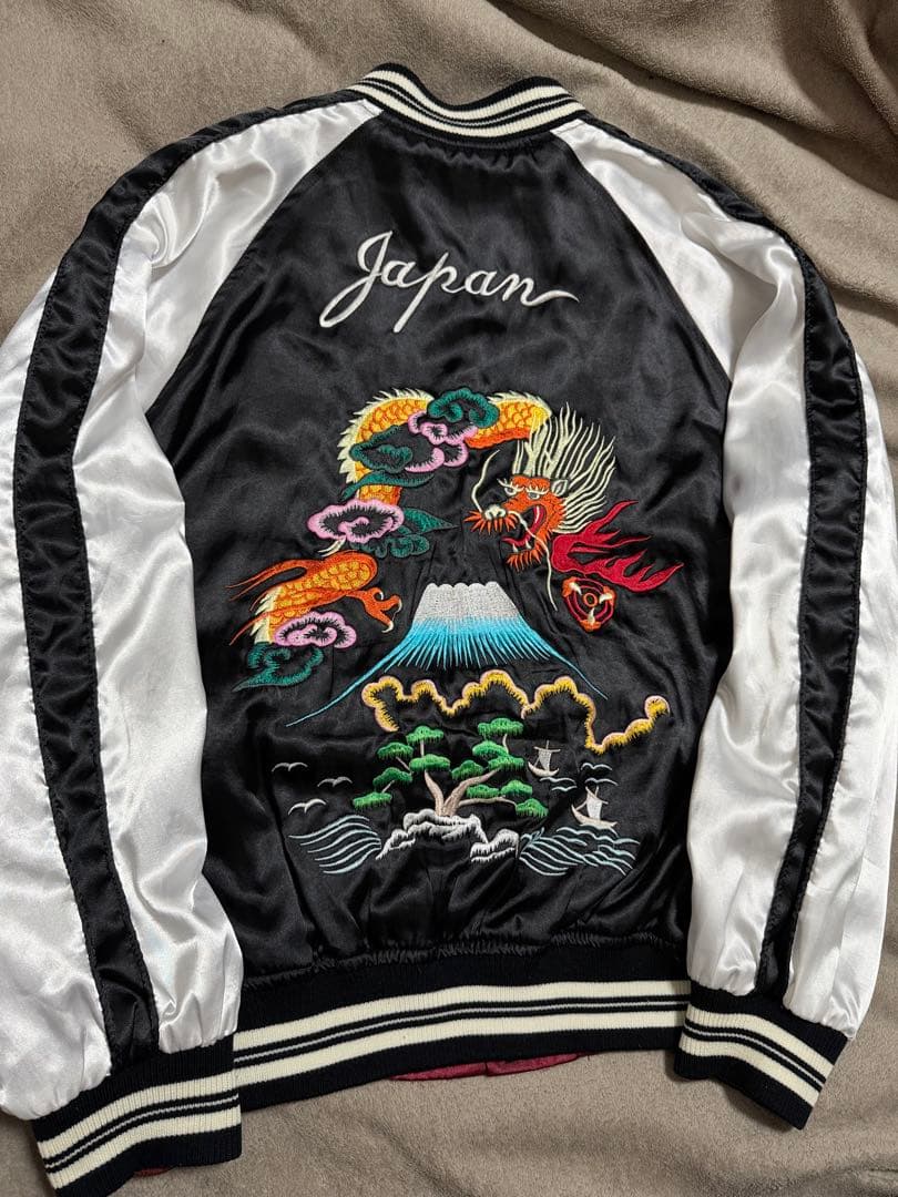 ２面用 HUMBER 虎 龍 富士 日本限定 スカジャン vintage サテン